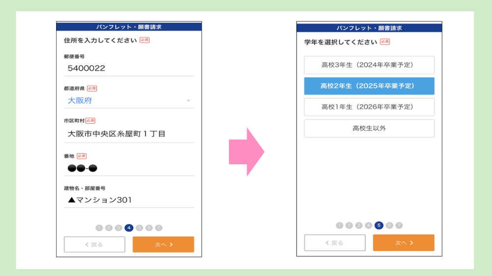 資料請求の手順